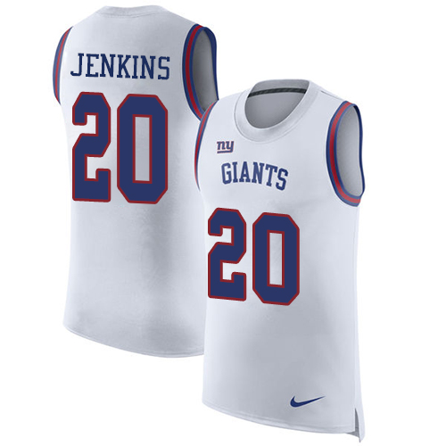 Nike Giants #20 Janoris Jenkins White Men's Stitched NFL Limited Rush Tank Top Jersey - Click Image to Close
